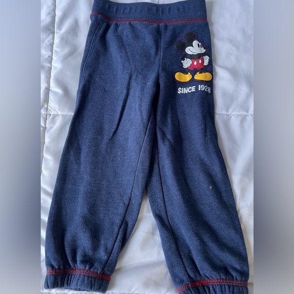 Disney Mickey Mouse Boys Fleece Joggers Navy Blue - Picture 1 of 3